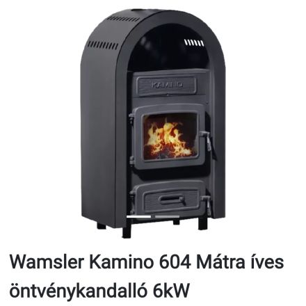 kandalló Kamino 604 öntvény íves 6 kw-os