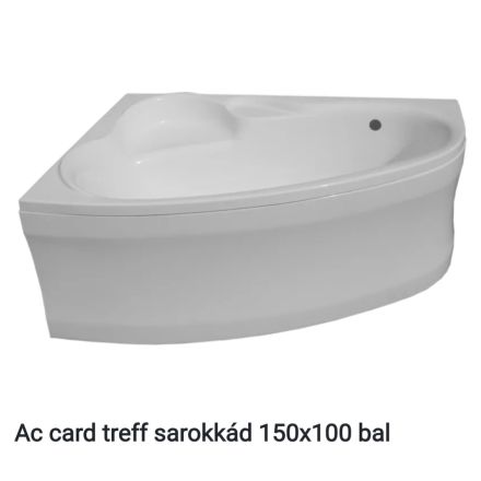 Akril sarokkád Ac card treff 150x100 balos