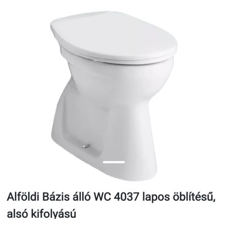 Wc Alföldi Bázis Álló 4037 lapos öblítésű. alsó kifolyású